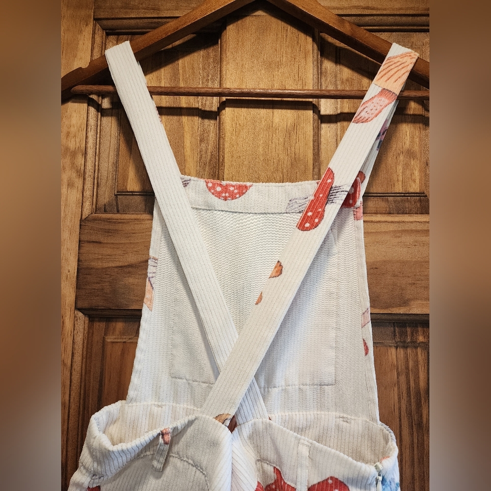 Cider White Mushroom Print Wide-Leg Overalls - Picture 7 of 7